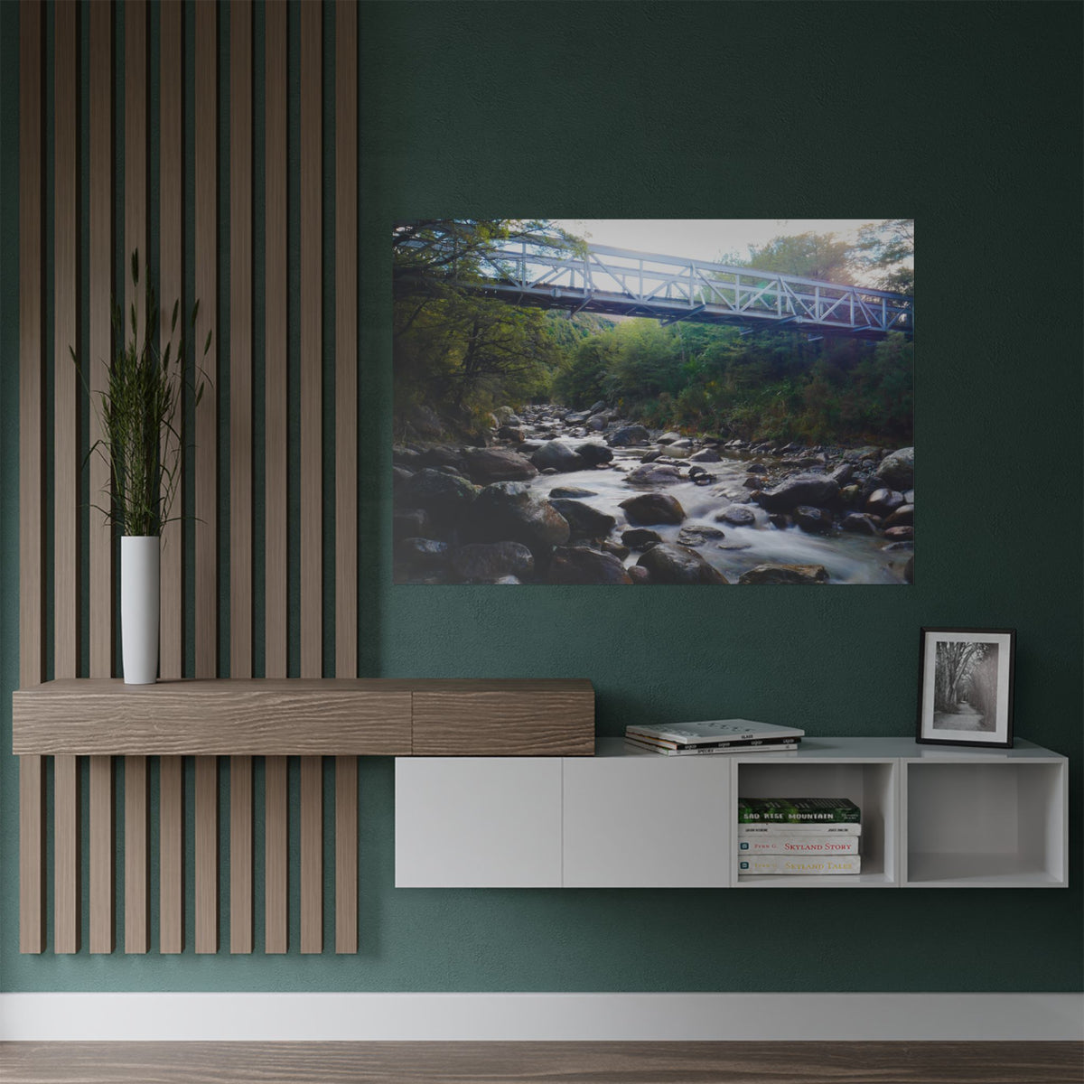 Riverway Bridge | Satin Print Landscape Wall Art