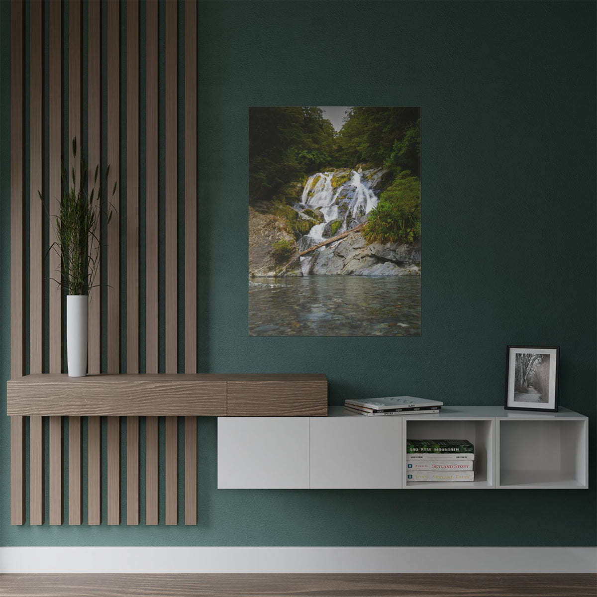 Flowing Falls | Satin Print Landscape Wall Art