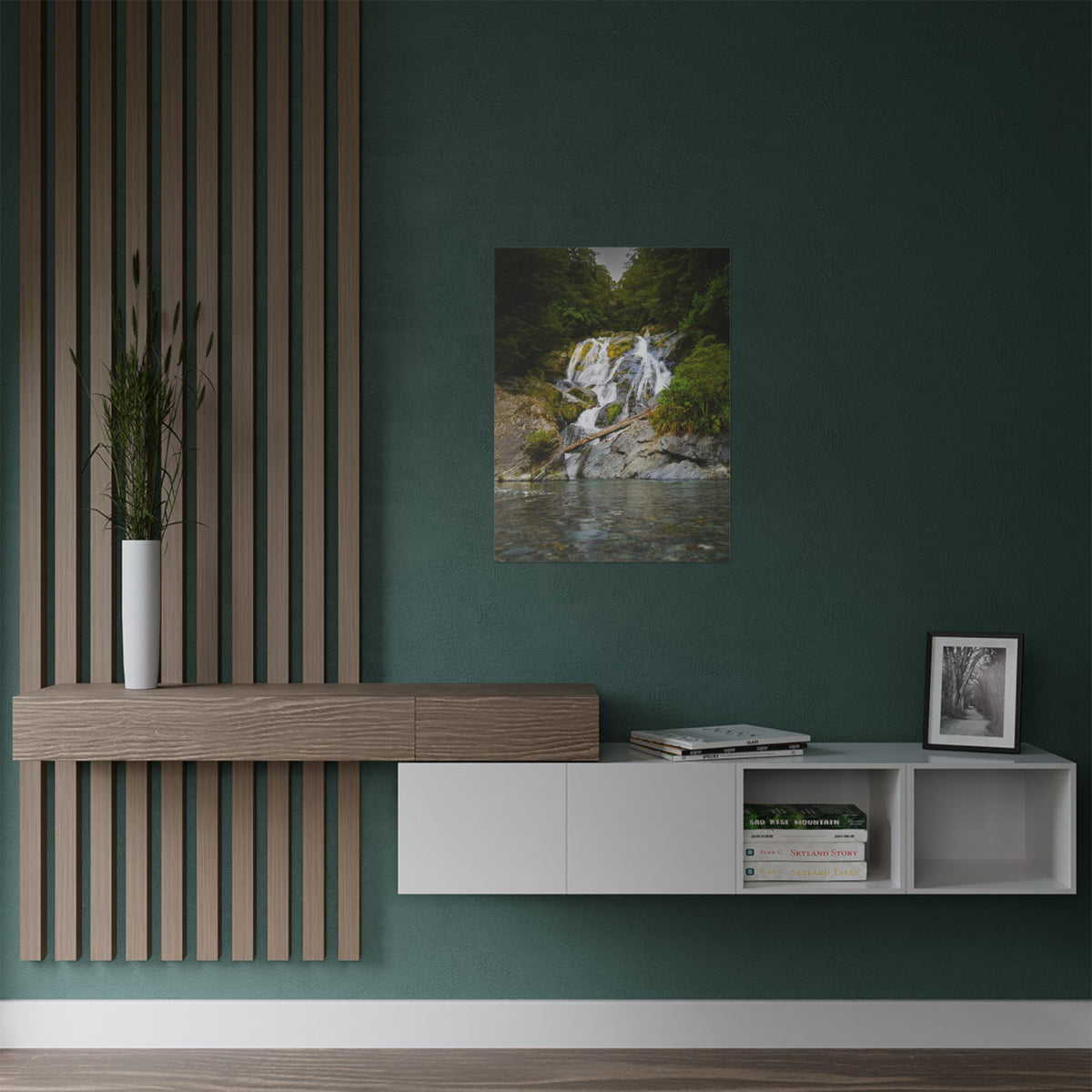 Flowing Falls | Satin Print Landscape Wall Art