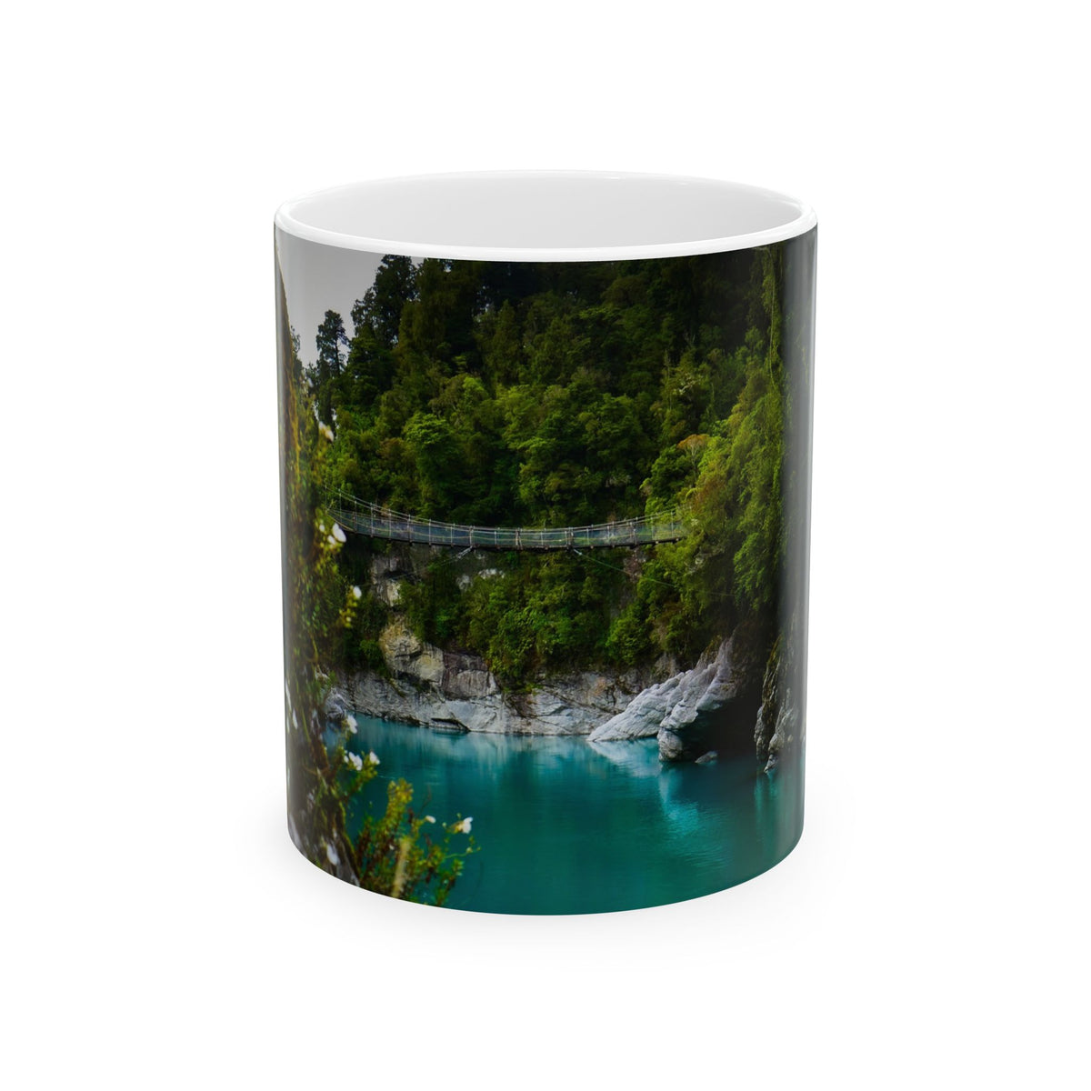 Ceramic Mug, Floral Swing Bridge (11oz, 15oz)