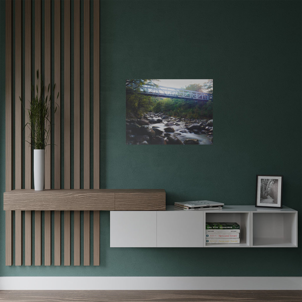 Riverway Bridge | Satin Print Landscape Wall Art