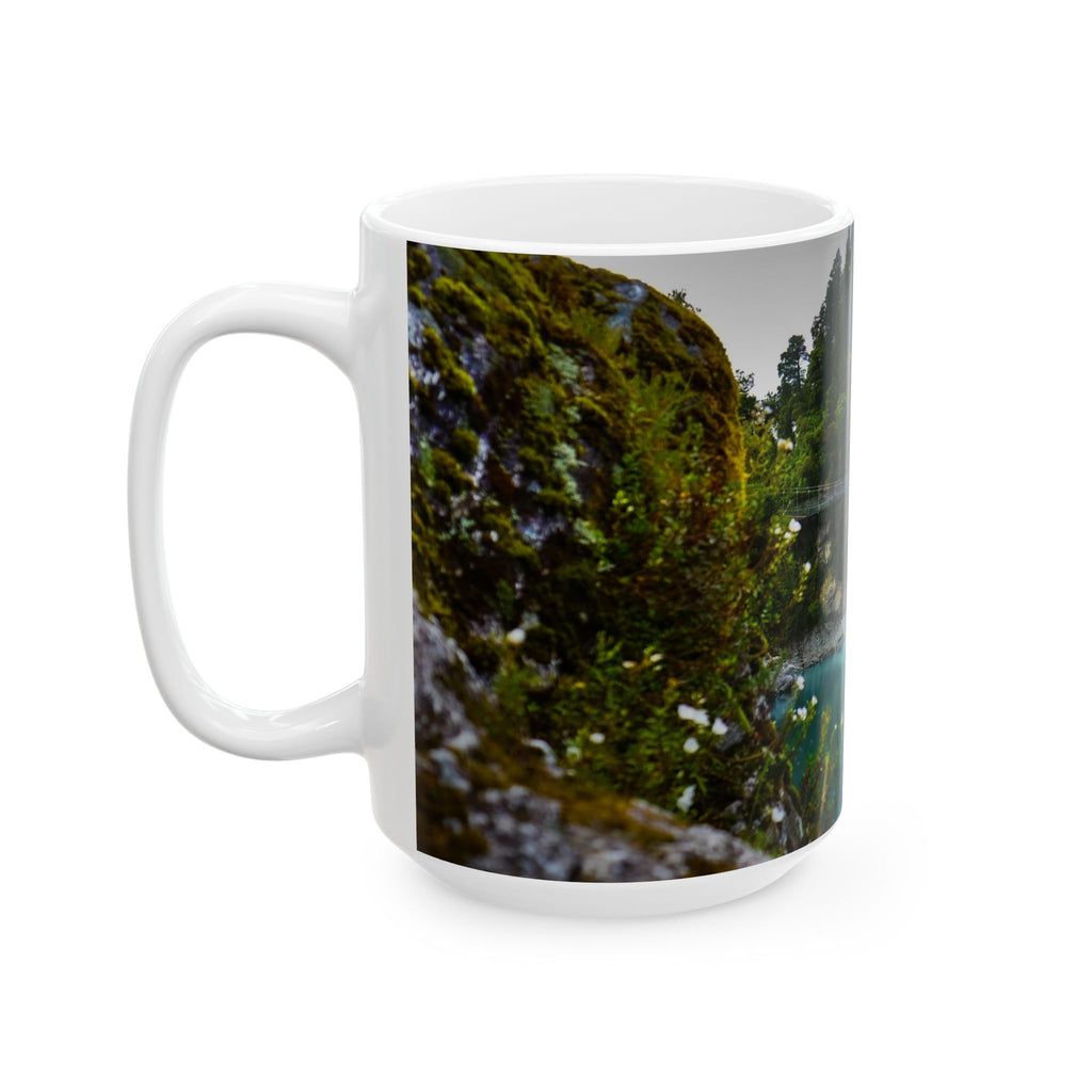 Ceramic Mug, Floral Swing Bridge (11oz, 15oz)