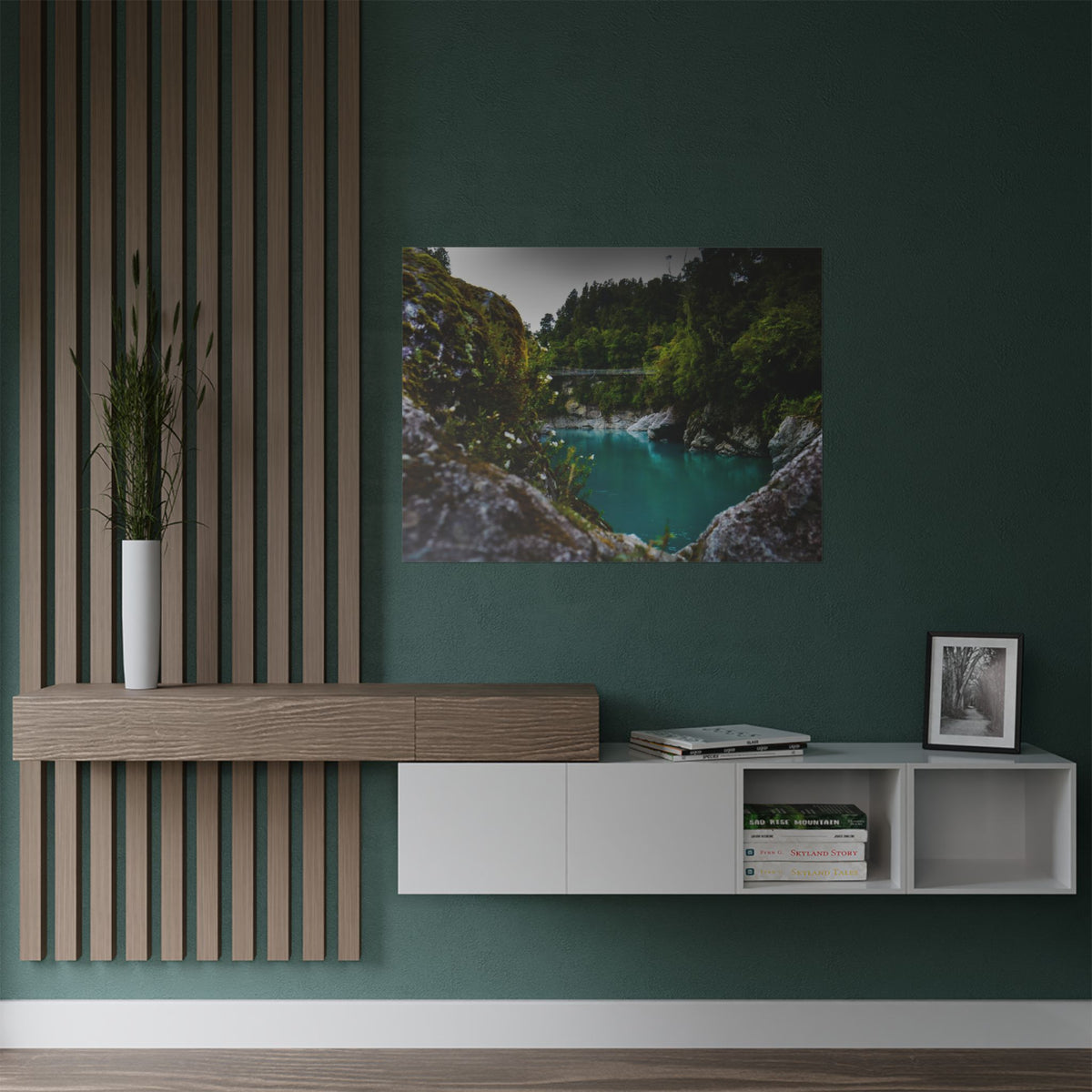 Floral Swing Bridge | Satin Print Landscape Wall Art