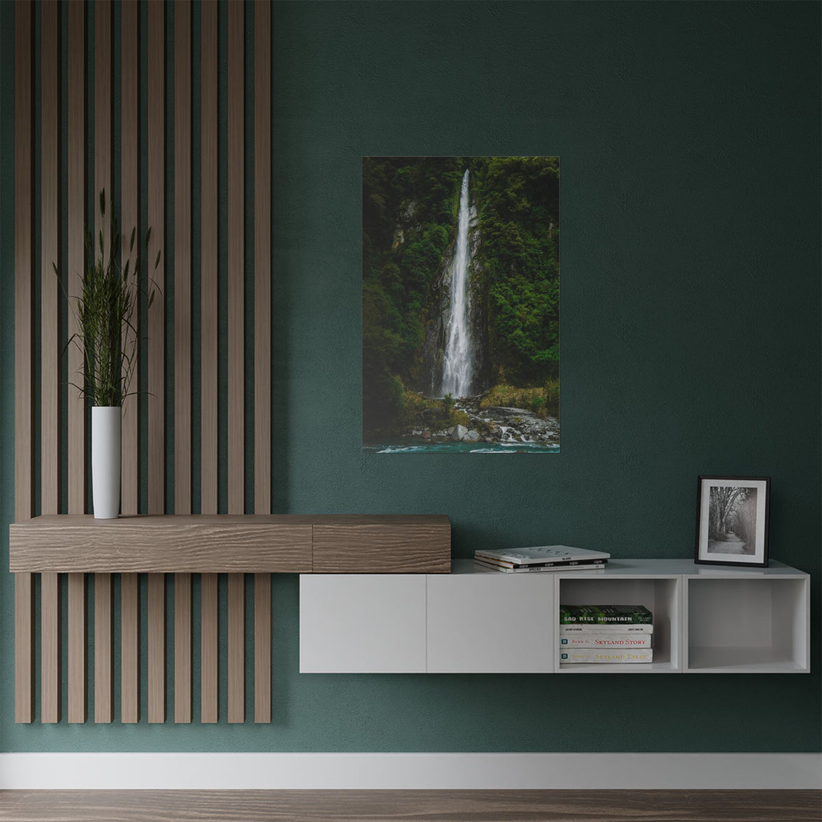 Waterfall Oasis | Satin Print Landscape Wall Art