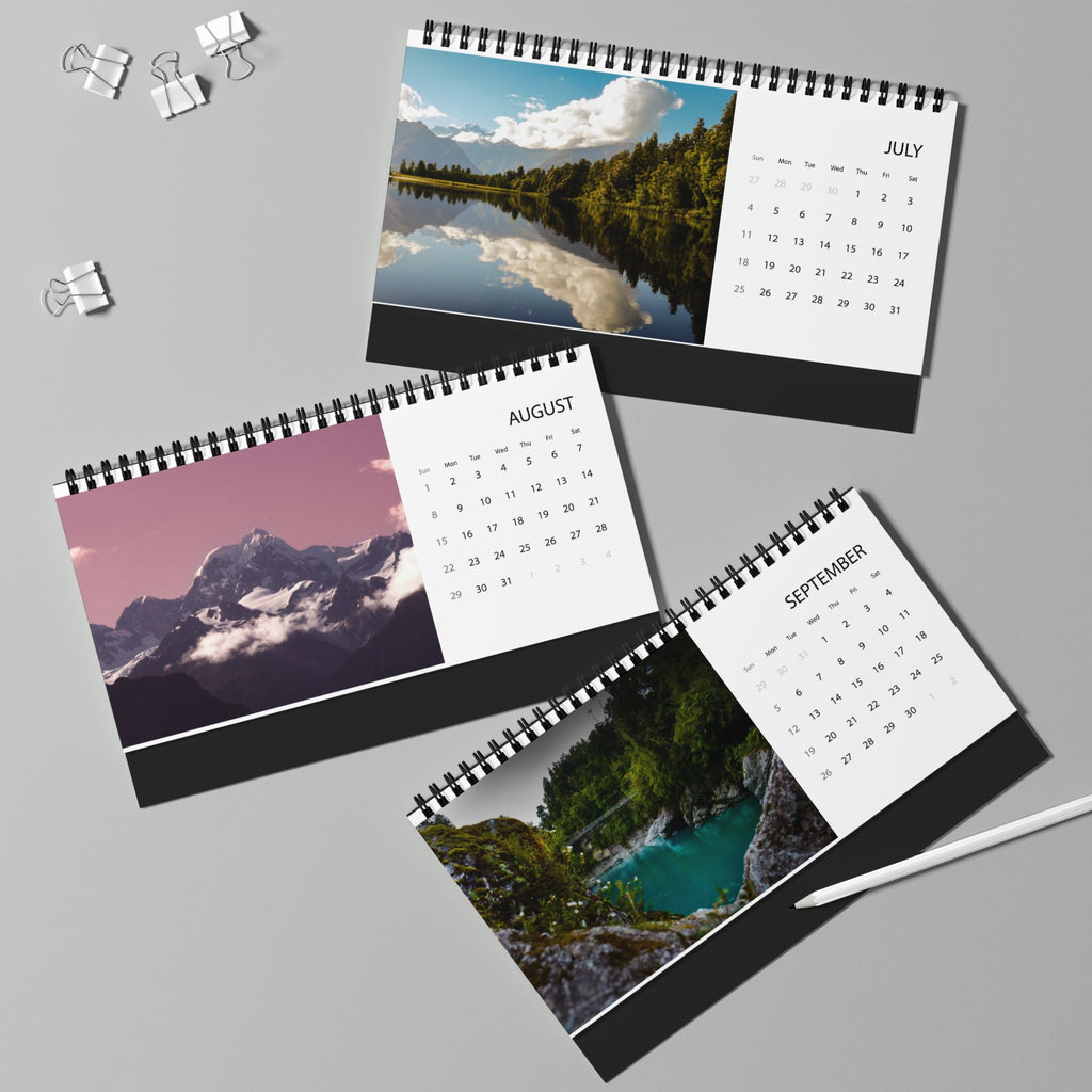 Desktop Calendar | Landscapes of New Zealand (2027 grid)