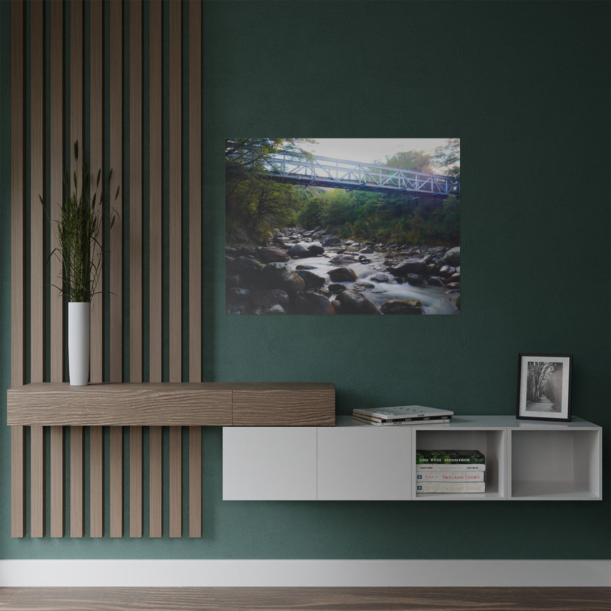 Riverway Bridge | Satin Print Landscape Wall Art