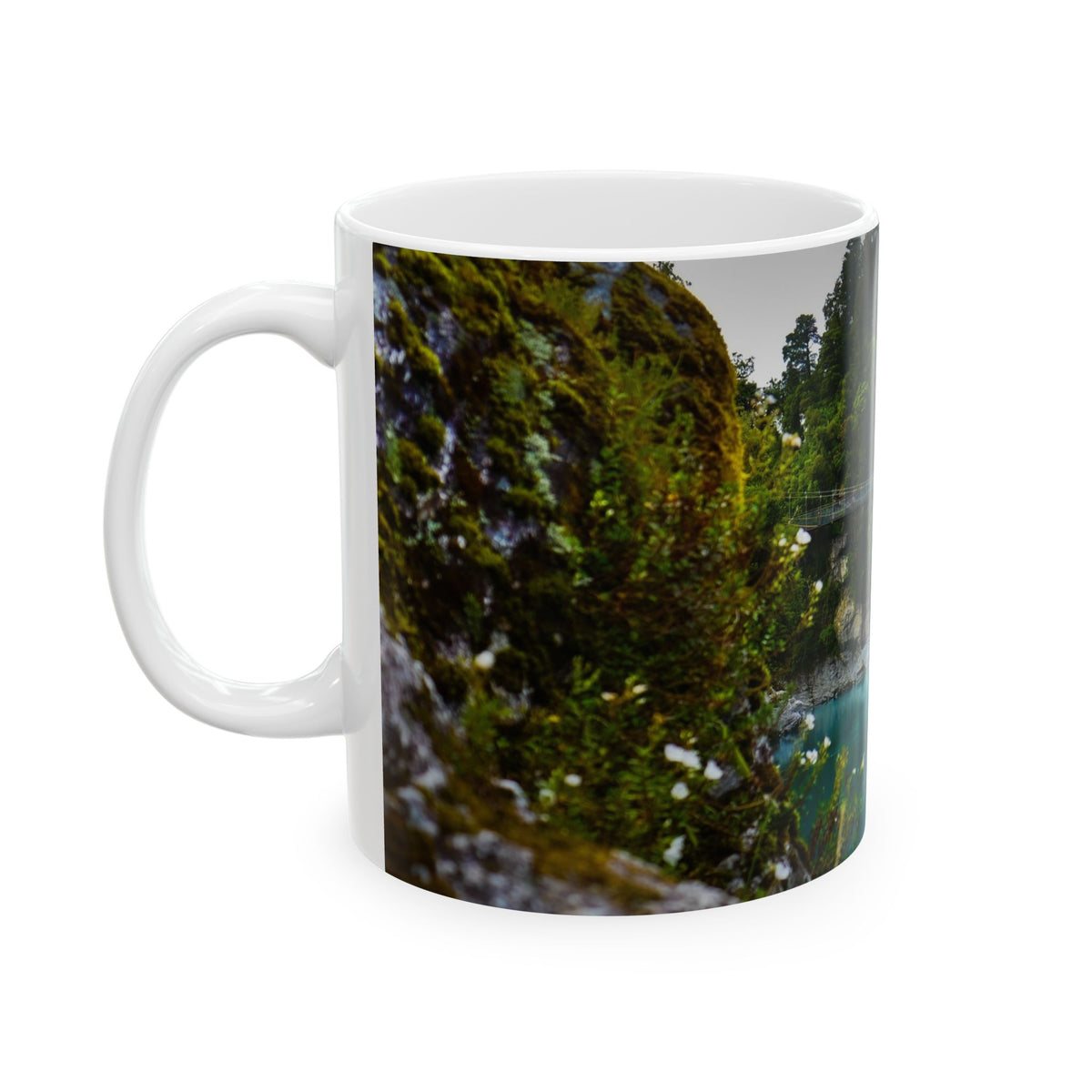 Ceramic Mug, Floral Swing Bridge (11oz, 15oz)