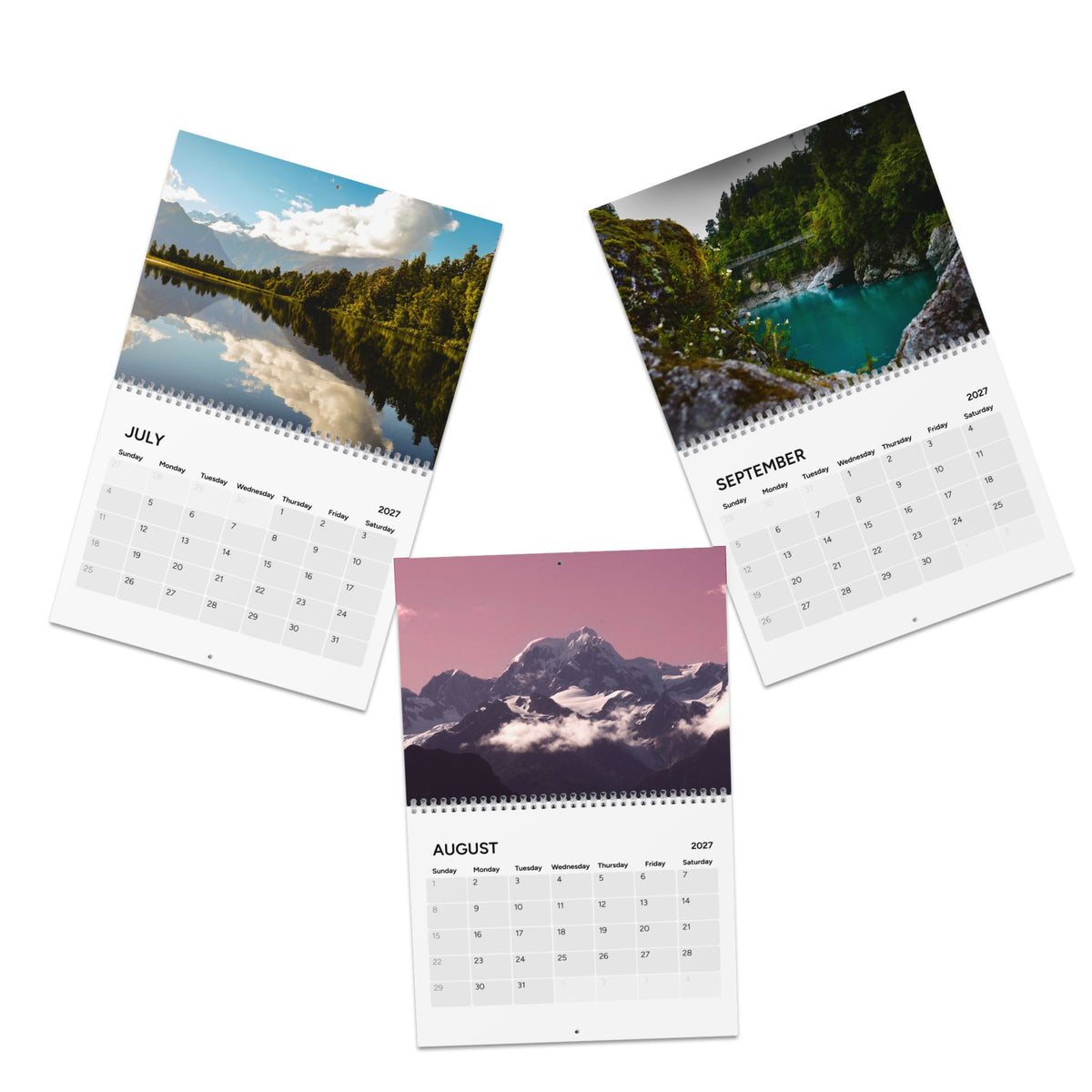 2027 New Zealand  Photography Wall Calendar — Scenic Coastal Landscapes, Monthly Planner